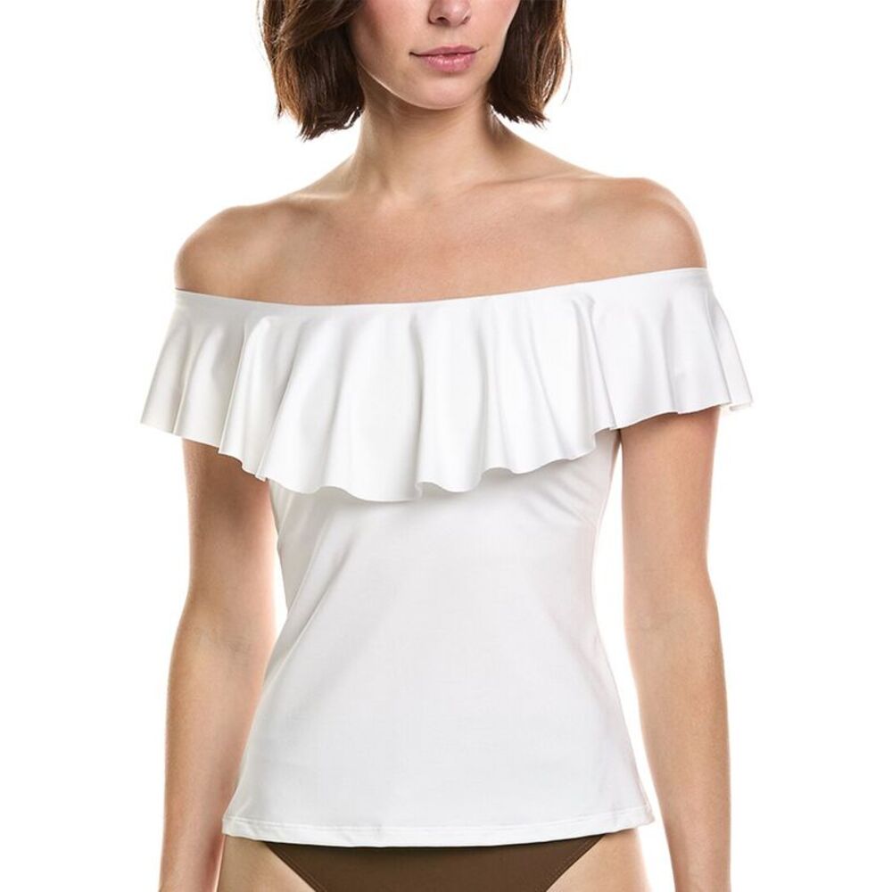 Trina Turk Womens Monaco Ruffle Tankini Top